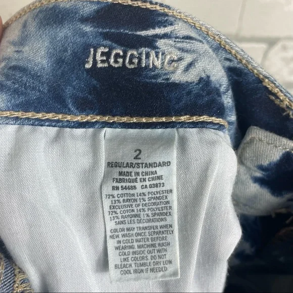 American Eagle AEO Bleached Tie Dye Skinny Stretch Jeggings 2 - Picture 10 of 11